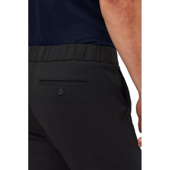 2 Bonobos Men's The Anywhere Pant  Jet Black Tapered Leg Snap Drawstring Size Lg - Picture 3 of 8